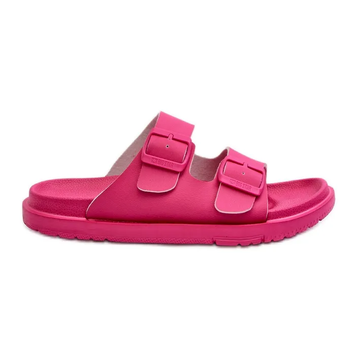 Lightweight Women's Foam Flip-Flops With Buckles Big Star NN274A754 Fuchsia pink