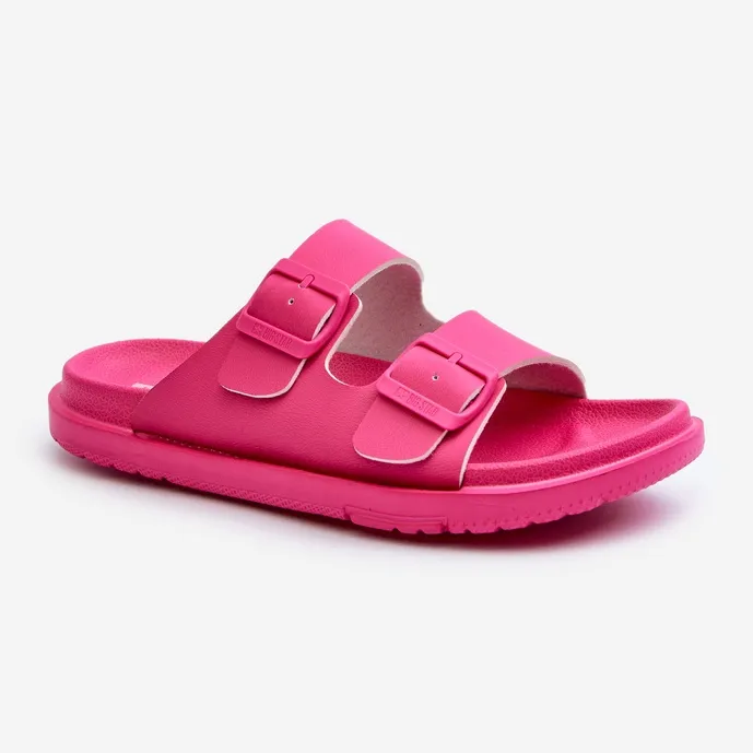 Lightweight Women's Foam Flip-Flops With Buckles Big Star NN274A754 Fuchsia pink