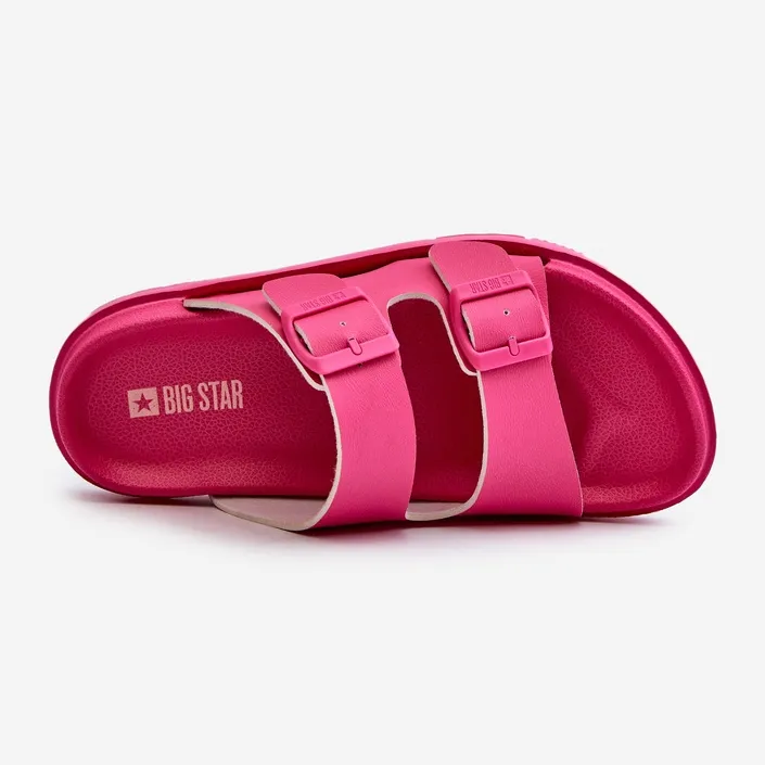 Lightweight Women's Foam Flip-Flops With Buckles Big Star NN274A754 Fuchsia pink