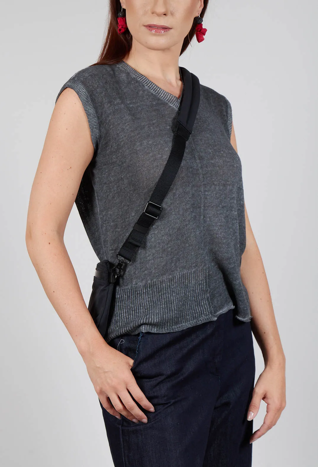 Linen Cotton Vest in Grey