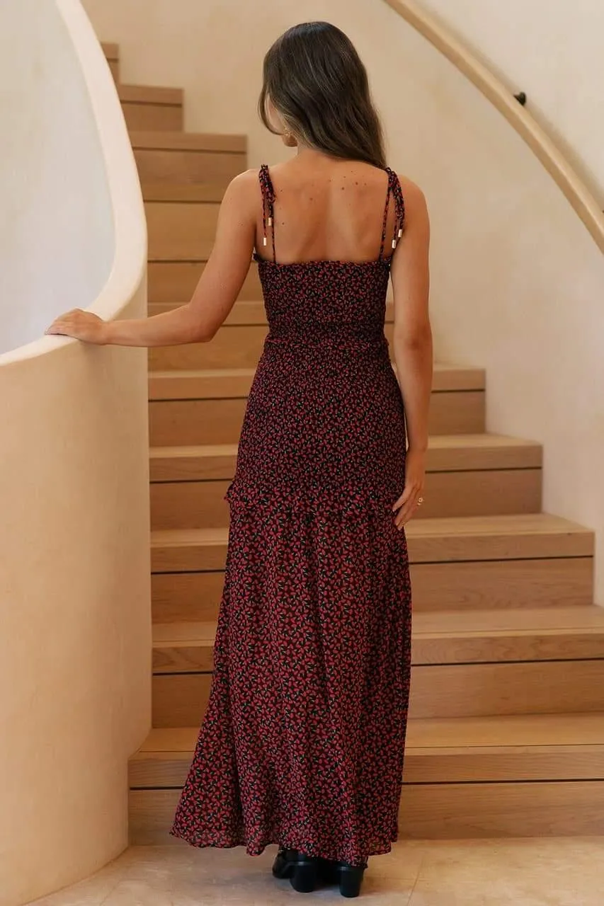 Lizbeth Maxi Dress - Black Floral