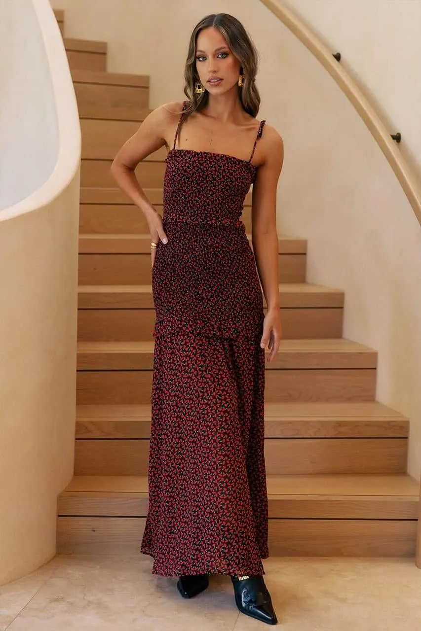 Lizbeth Maxi Dress - Black Floral