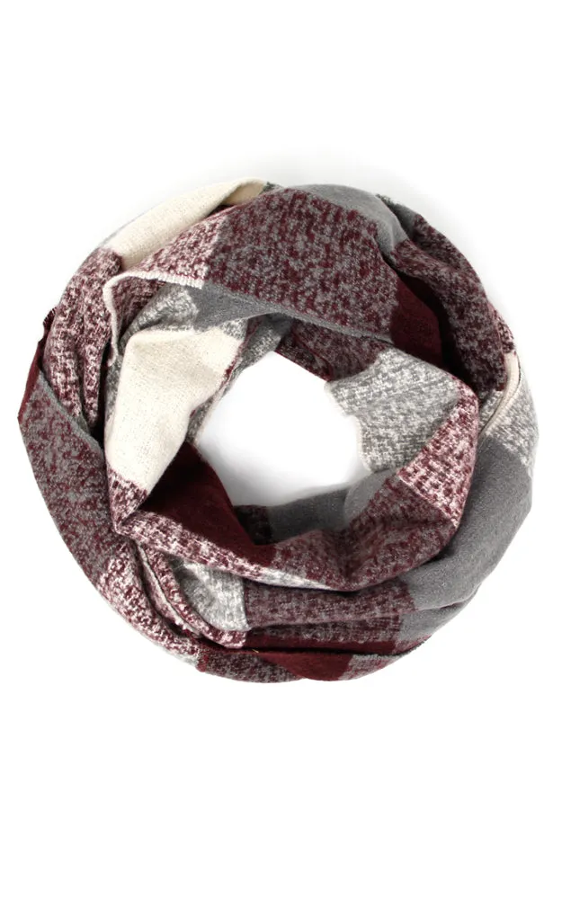 LOF905 Plaid Boucle Infinity Scarf