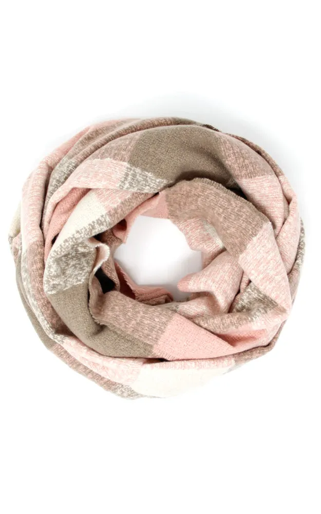 LOF905 Plaid Boucle Infinity Scarf