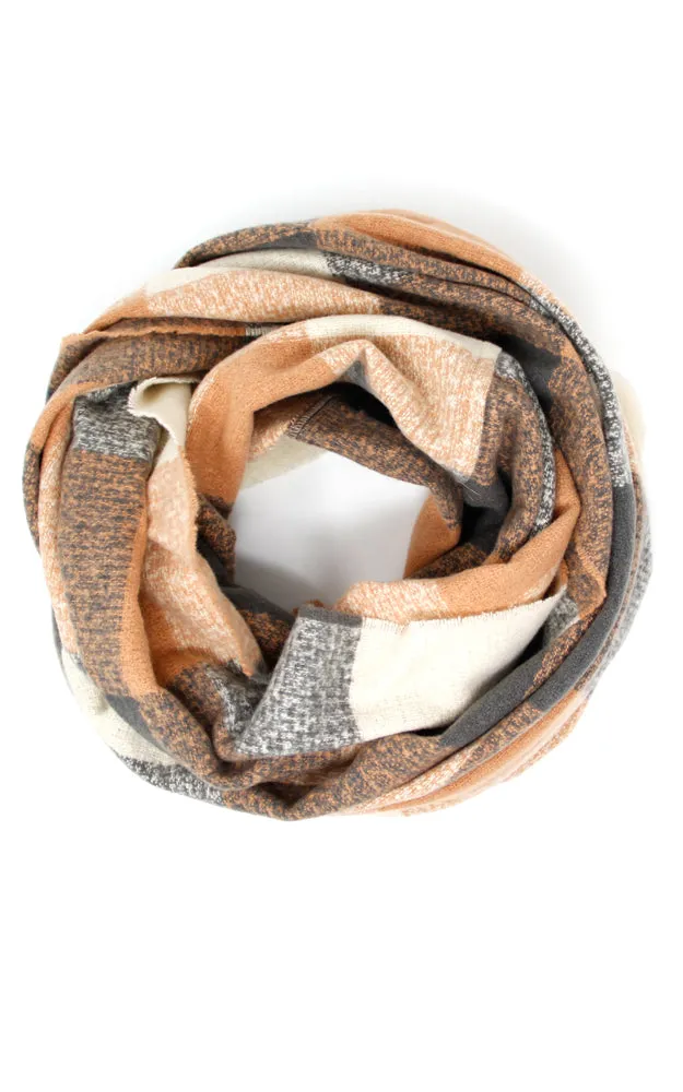 LOF905 Plaid Boucle Infinity Scarf