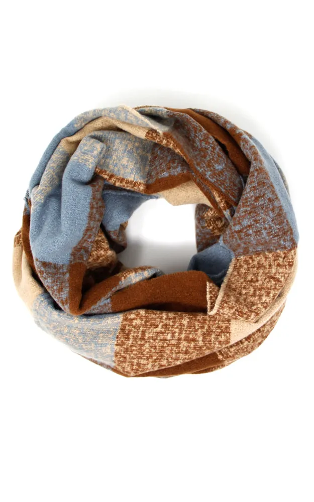 LOF905 Plaid Boucle Infinity Scarf