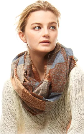 LOF905 Plaid Boucle Infinity Scarf