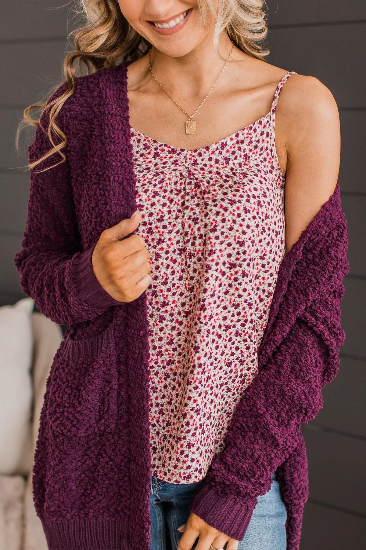 Lost In The Flowers Tank Top- Ivory, Purple, & Pink