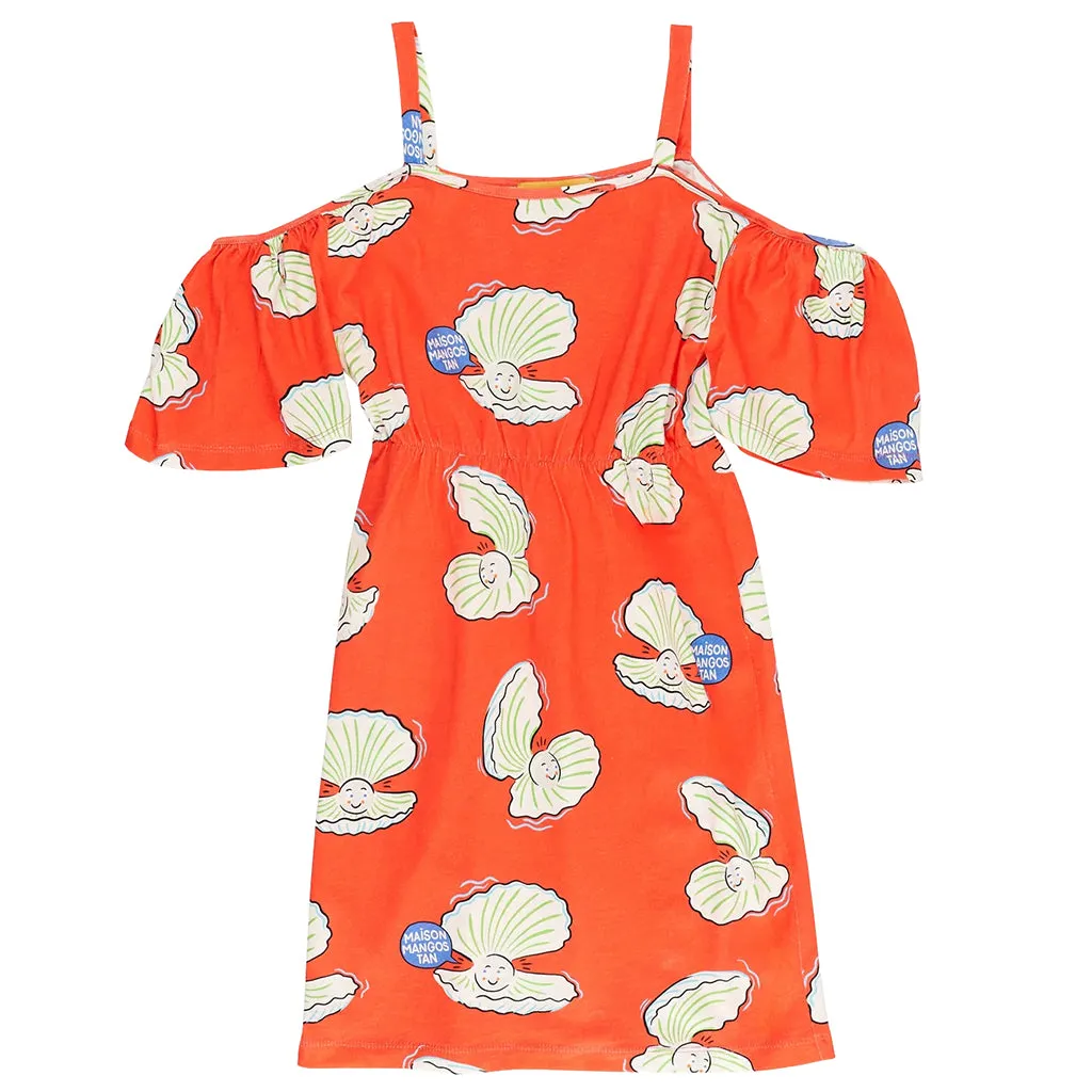 Maison Mangostan Child Oysters Dress Red