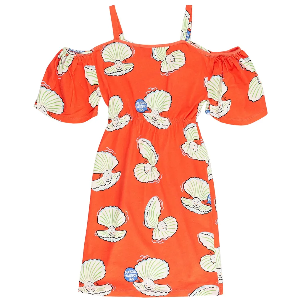 Maison Mangostan Child Oysters Dress Red