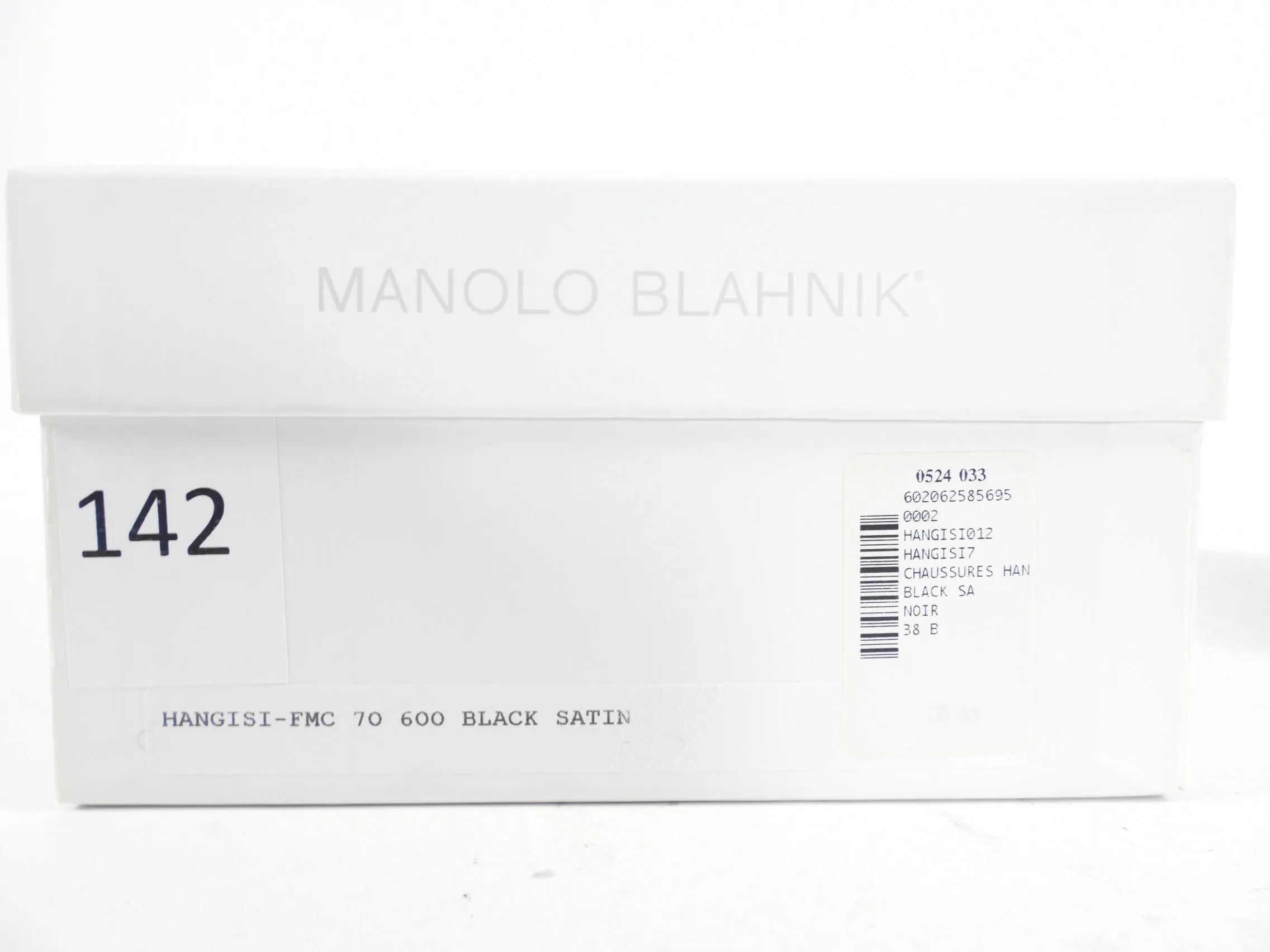 Manolo Blahnik Black Satin Hangisi Crystal 80mm Pumps - 38