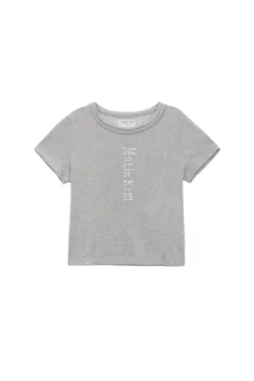 MATIN PINTUCK CROP TOP IN GREY