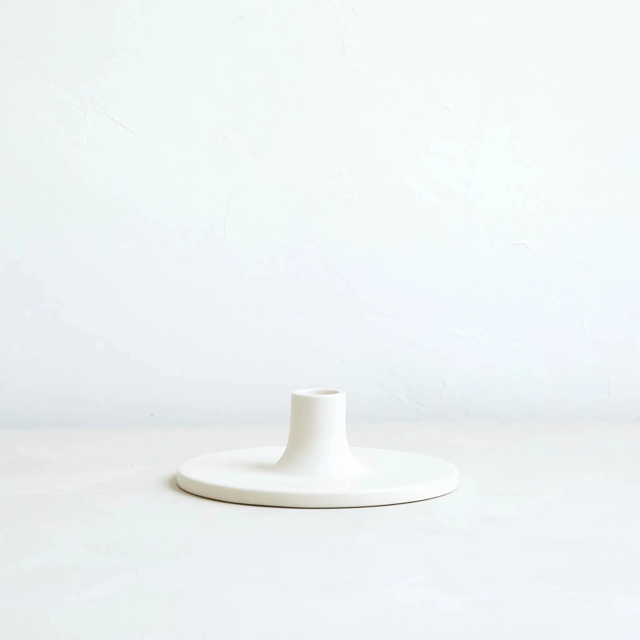 Matte White Ceramic Taper Holder | The Floral Society