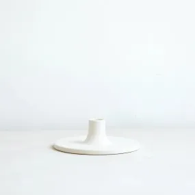 Matte White Ceramic Taper Holder | The Floral Society