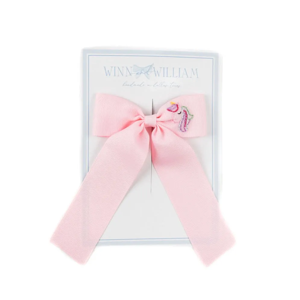 Medium Unicorn Bow - Pink