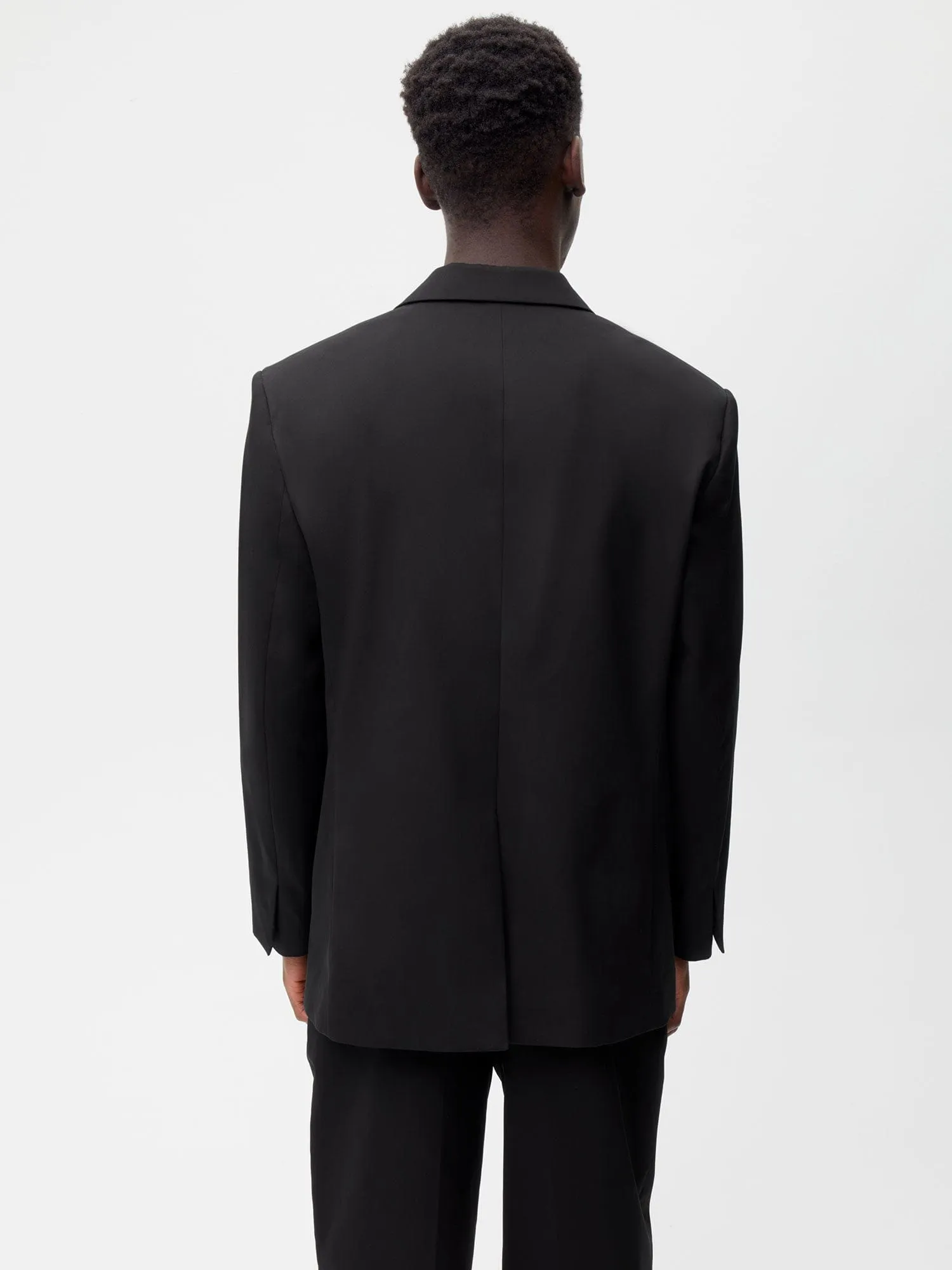 Men's Organic Cotton Oversized Tailored Blazer—black