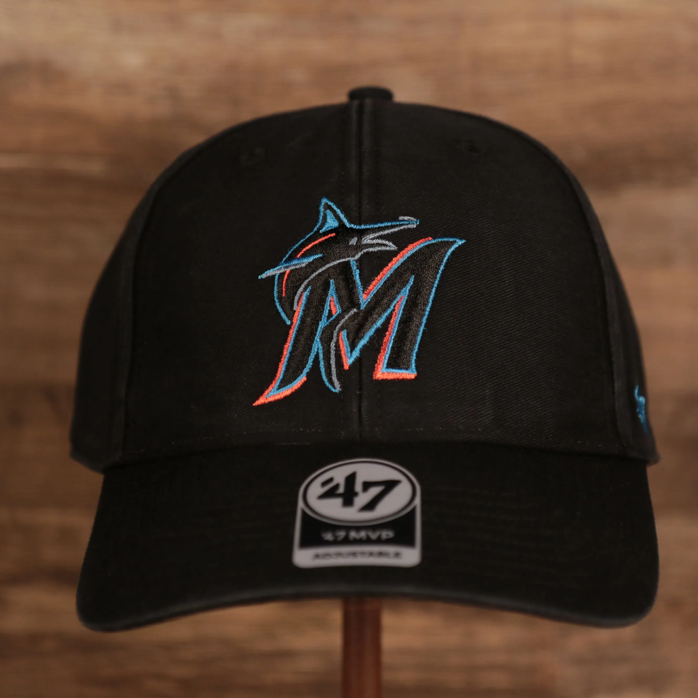 Miami Marlins Black Adjustable Dad Hat