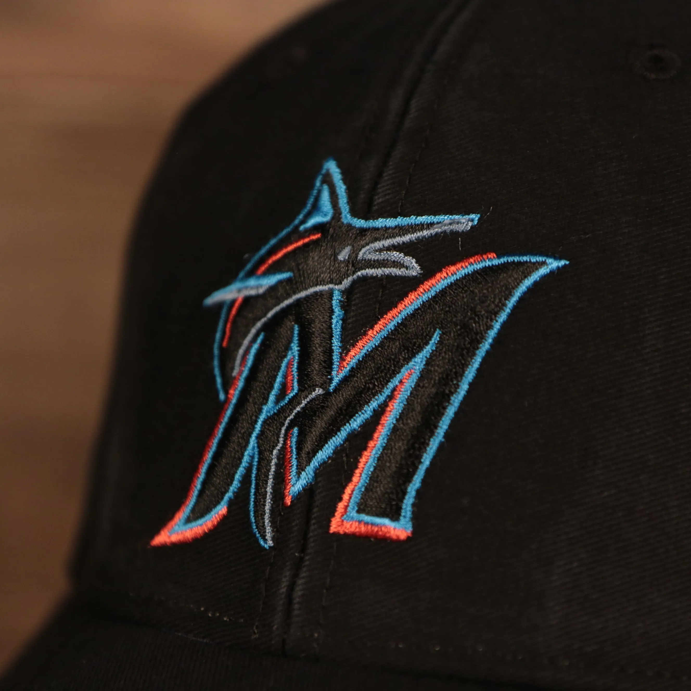 Miami Marlins Black Adjustable Dad Hat