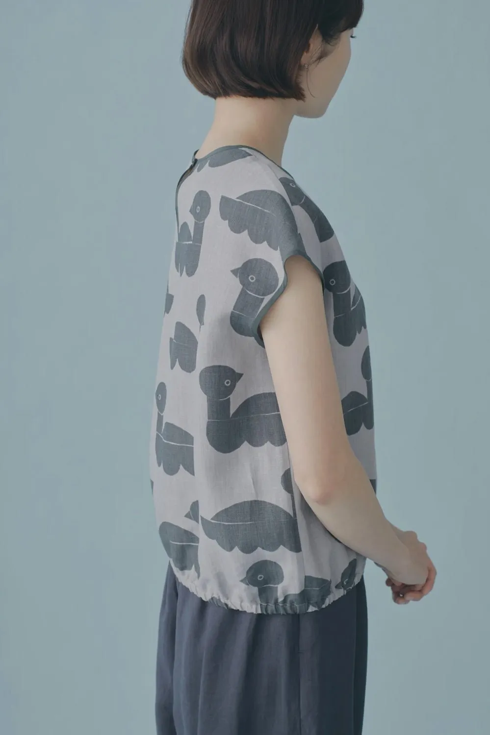 MINA PERHONEN - Sea Birds Top in Grey