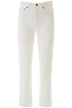 Miu Miu Straight Leg Logo Patch Jeans