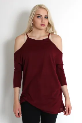 Natalia Wine Cut Out Top