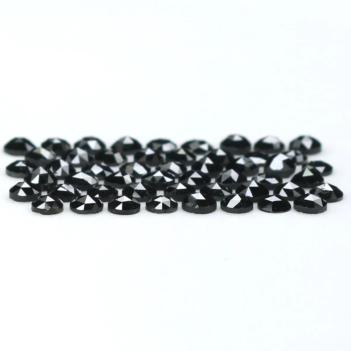 Natural Loose Round Rose Cut Diamond Black Color 2.71 CT 2.30 MM Rose Cut Shape Diamond L1802