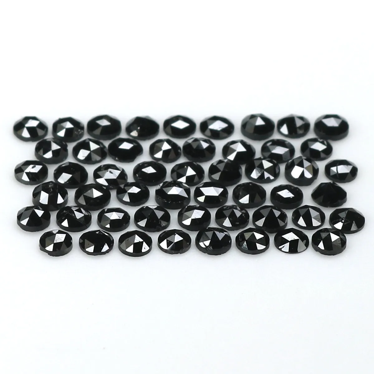 Natural Loose Round Rose Cut Diamond Black Color 2.71 CT 2.30 MM Rose Cut Shape Diamond L1802