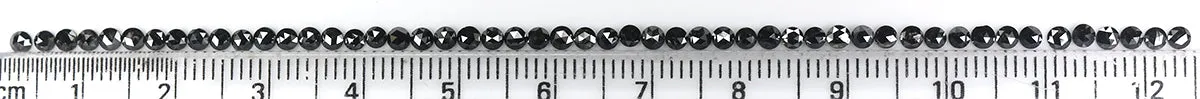 Natural Loose Round Rose Cut Diamond Black Color 2.71 CT 2.30 MM Rose Cut Shape Diamond L1802