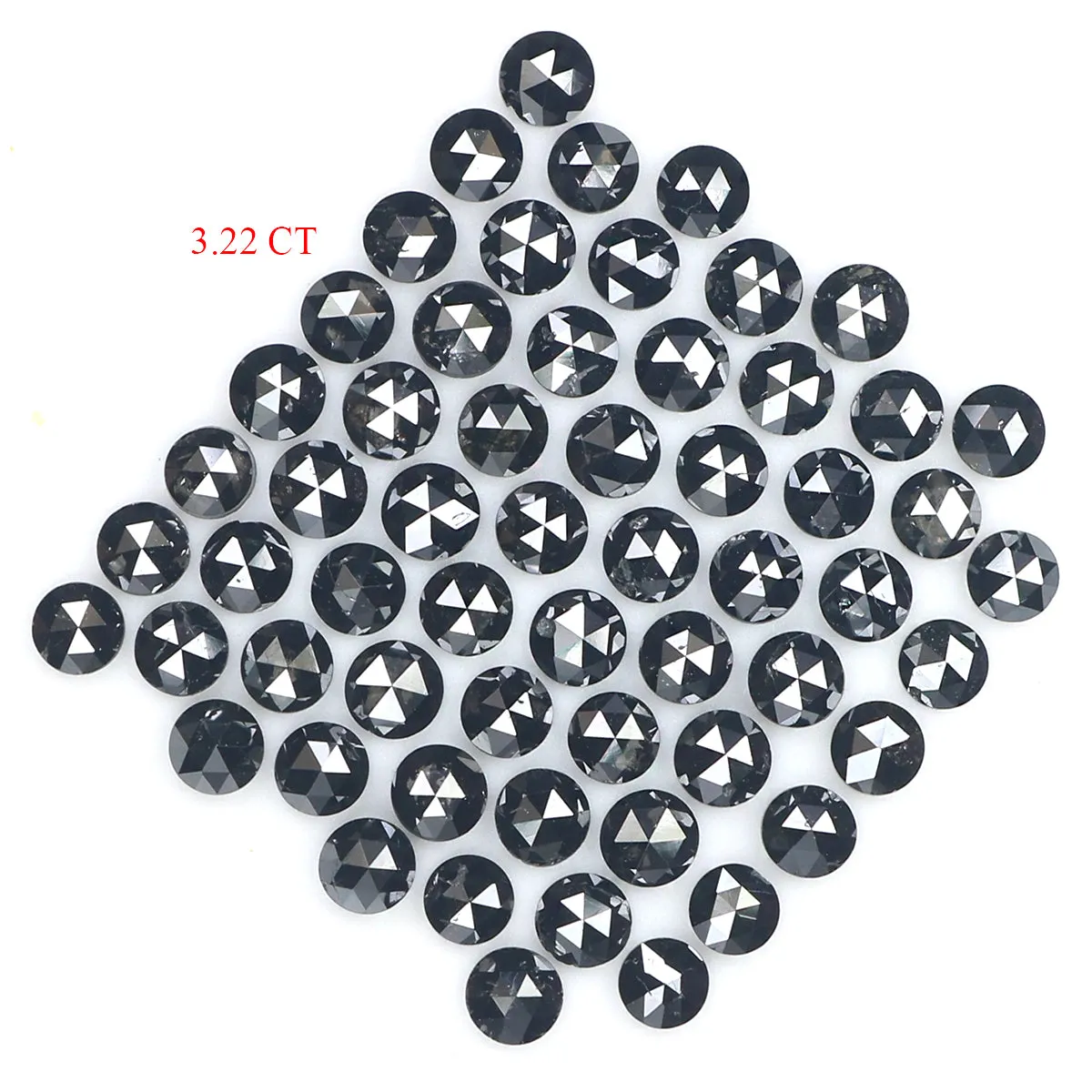 Natural Loose Round Rose Cut Diamond Black Color 3.22 CT 2.30 MM Rose Cut Shape Diamond L1840