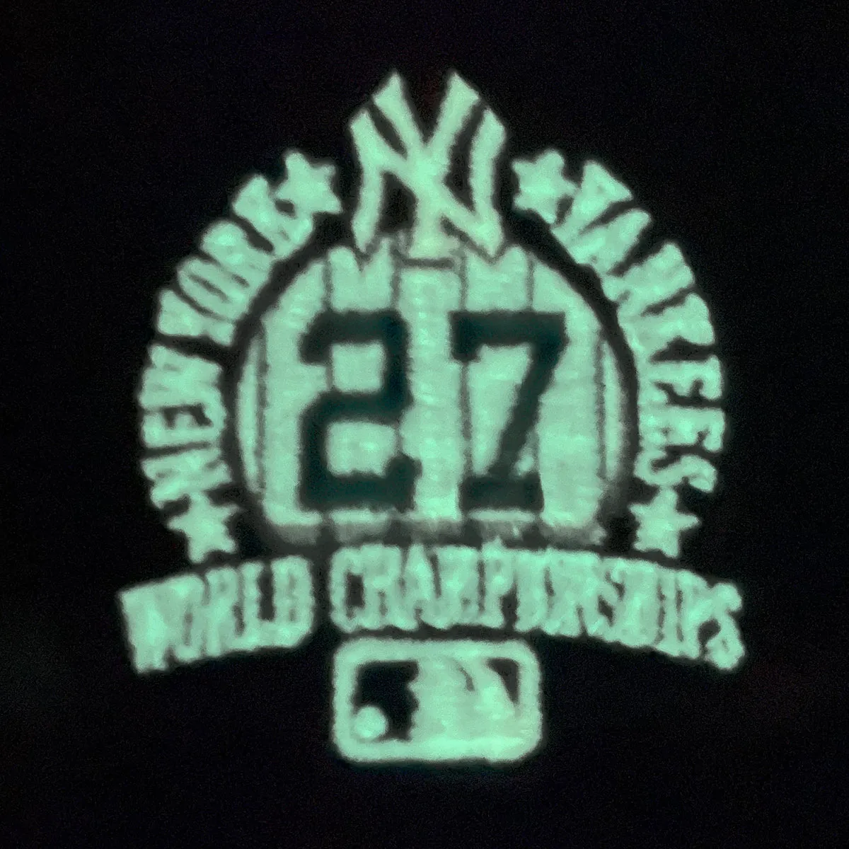 New York Yankees Glow In The Dark 27x World Series Champs Patch Pink Bottom Side Patch 59Fifty Fitted Cap