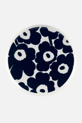 Oiva Unikko 25cm Plate in Dark Blue and White    