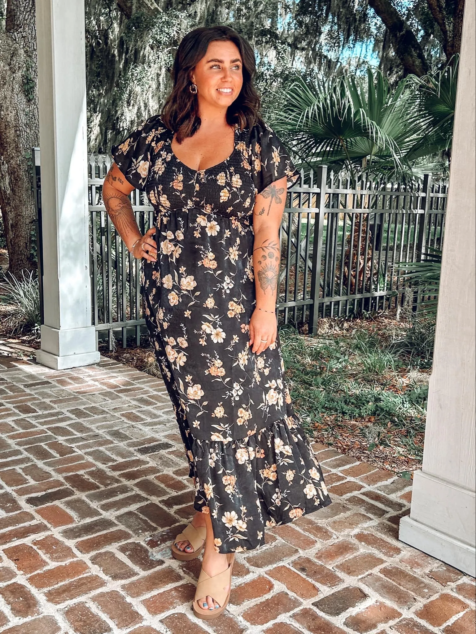 Onward Floral Maxi Dress | Black