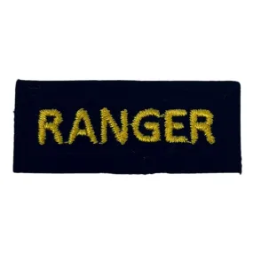 OR No1 Dress RANGERS Qualification Badge-Dark Blue -Yellow Emb -5cm x 2cm