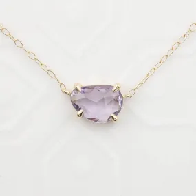 Organic Necklace 0.95ct Lavender Purple Rose Cut Sapphire (One of a kind)