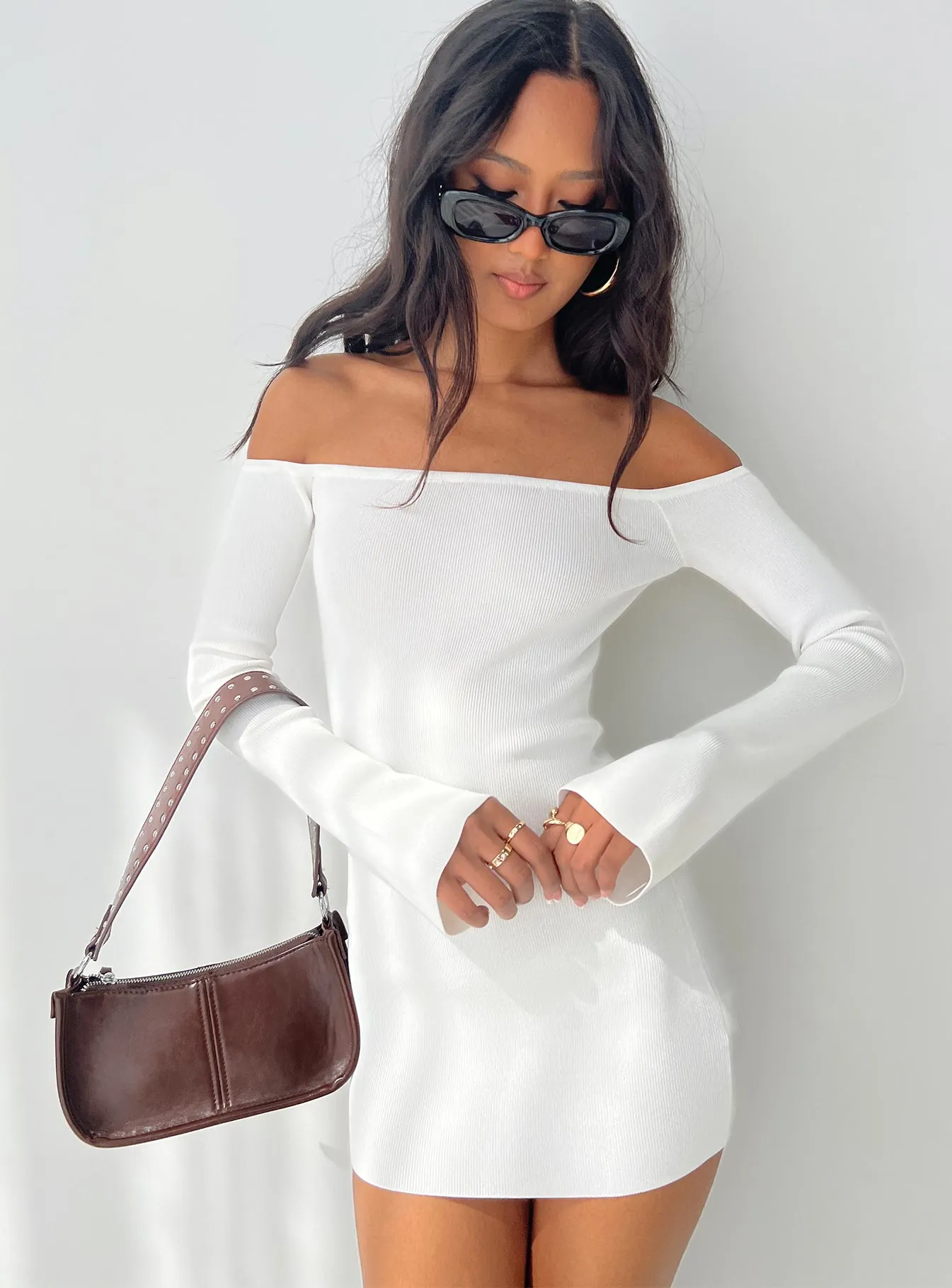 Parisa Long Sleeve Mini Dress White