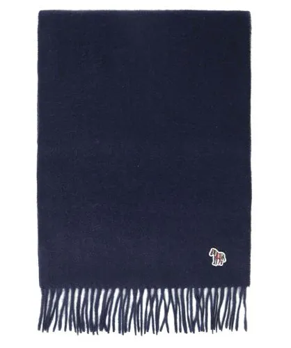 Paul Smith Blue Lambswool Zebra Scarf