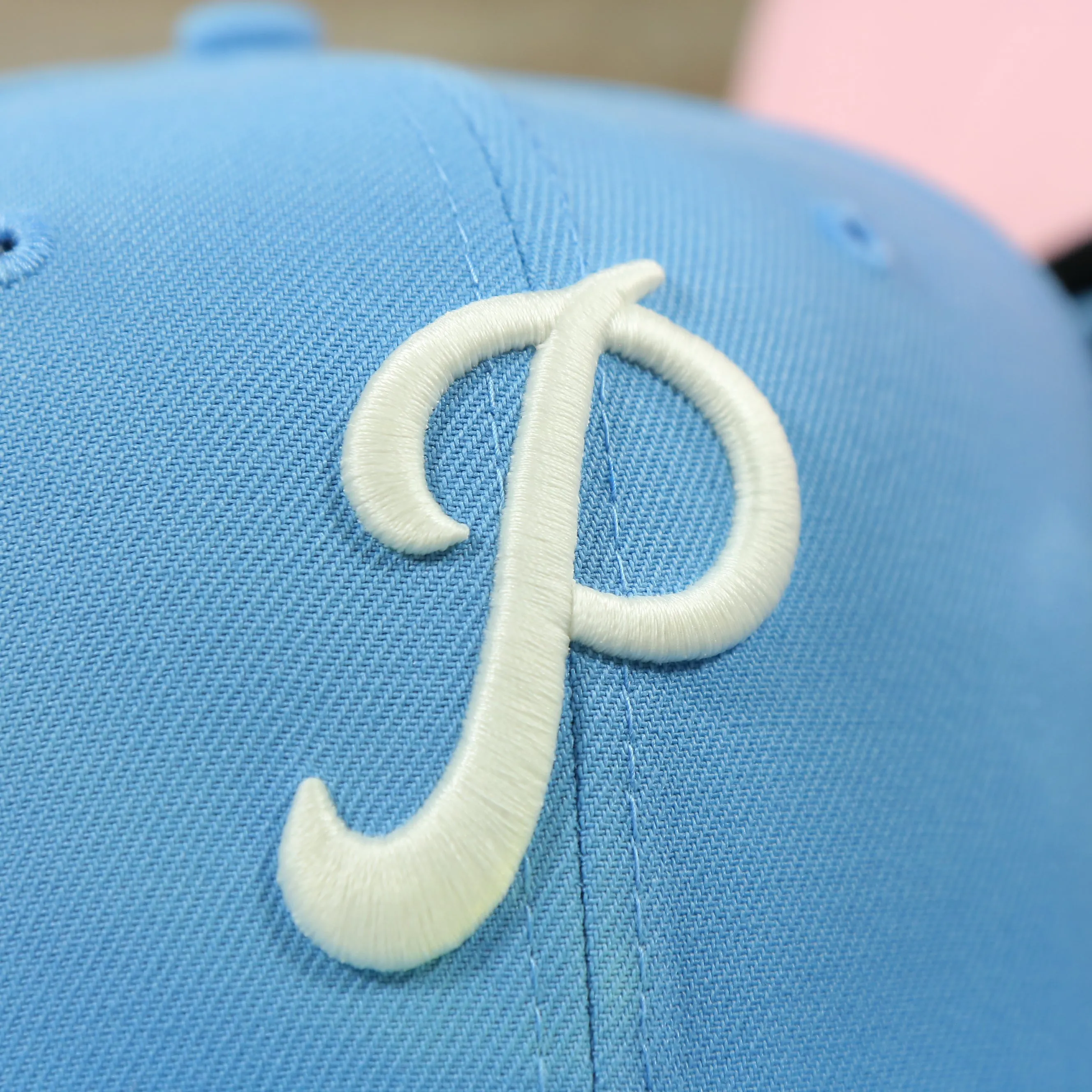 Philadelphia Phillies Glow In The Dark 1952 All Star Game Patch Pink Bottom Side Patch 59Fifty Fitted Cap