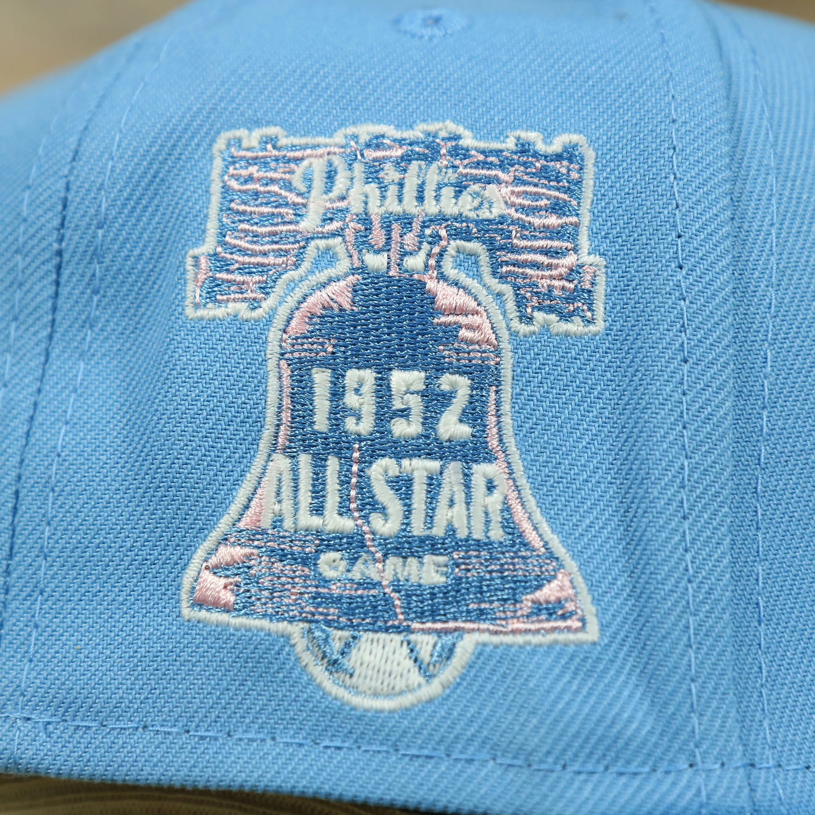 Philadelphia Phillies Glow In The Dark 1952 All Star Game Patch Pink Bottom Side Patch 59Fifty Fitted Cap