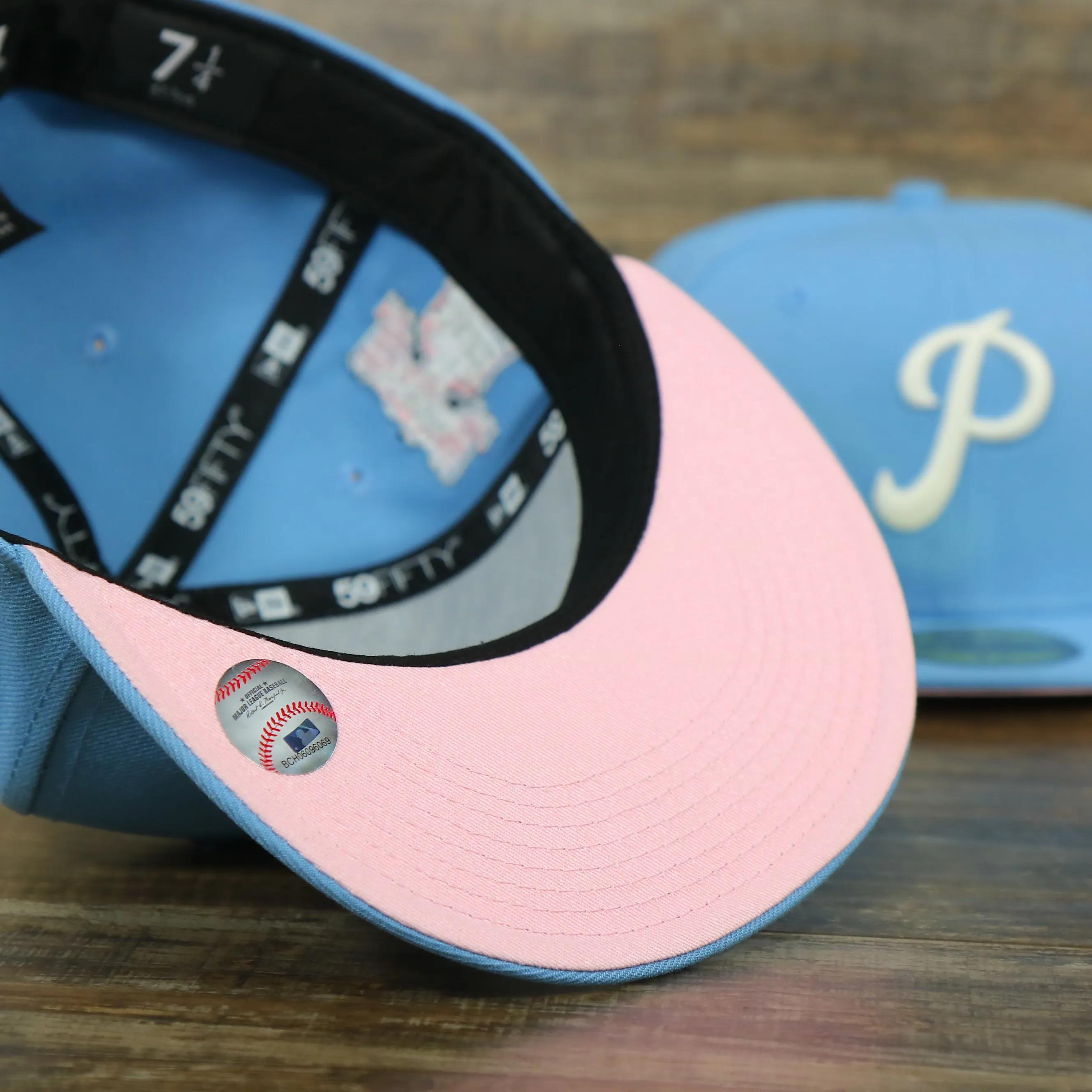 Philadelphia Phillies Glow In The Dark 1952 All Star Game Patch Pink Bottom Side Patch 59Fifty Fitted Cap