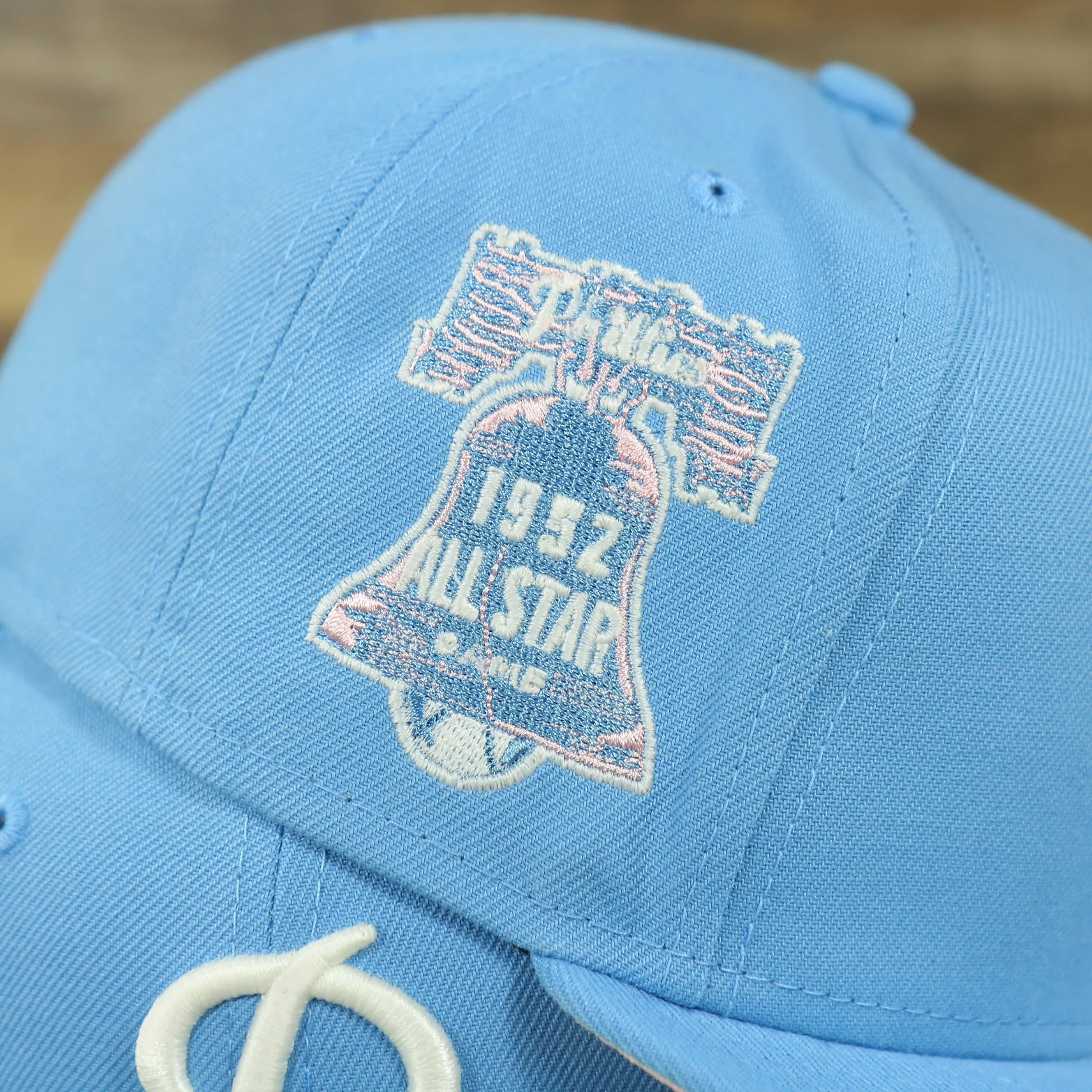 Philadelphia Phillies Glow In The Dark 1952 All Star Game Patch Pink Bottom Side Patch 59Fifty Fitted Cap