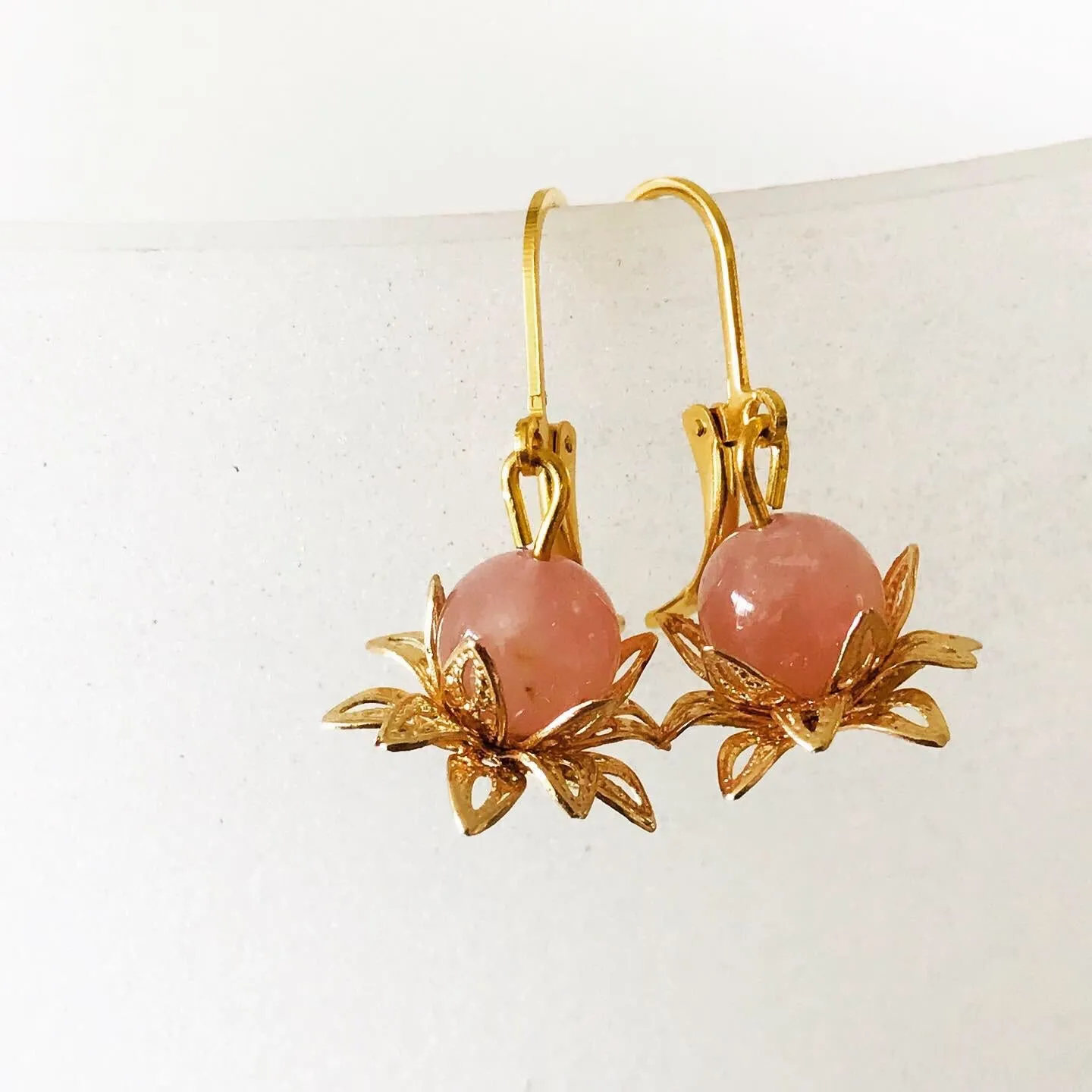 Pink Lotus Earrings