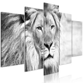 Quadro The King of Beasts (5 Parts) Wide Black and White