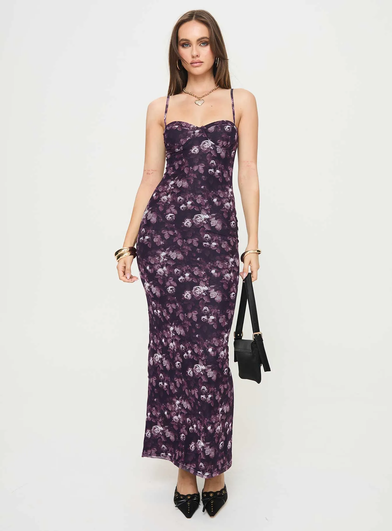 Reynaldo Maxi Dress Purple / Floral