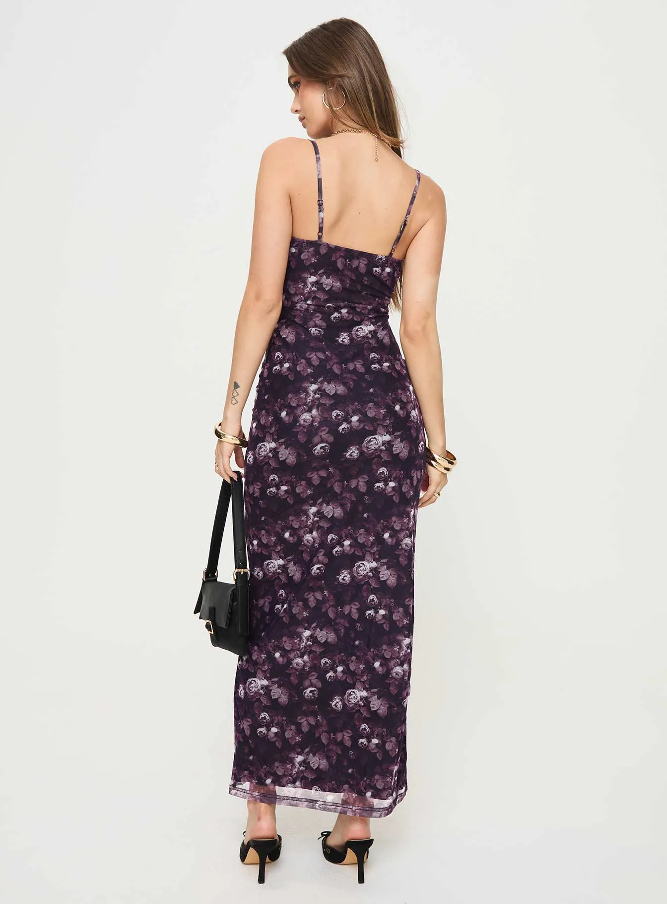 Reynaldo Maxi Dress Purple / Floral