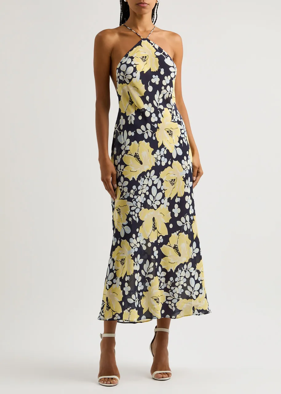 RIXO Hayley floral-print silk midi dress  
                         
                     
                