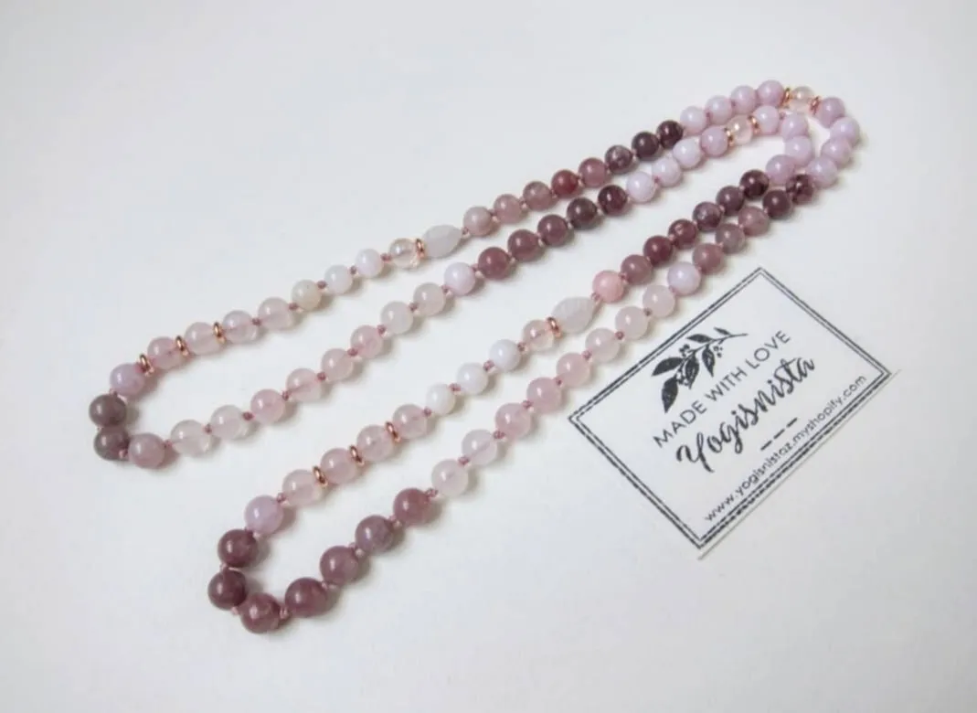 SALE - The Pink Cherry Blossom Hand Knotted Necklace