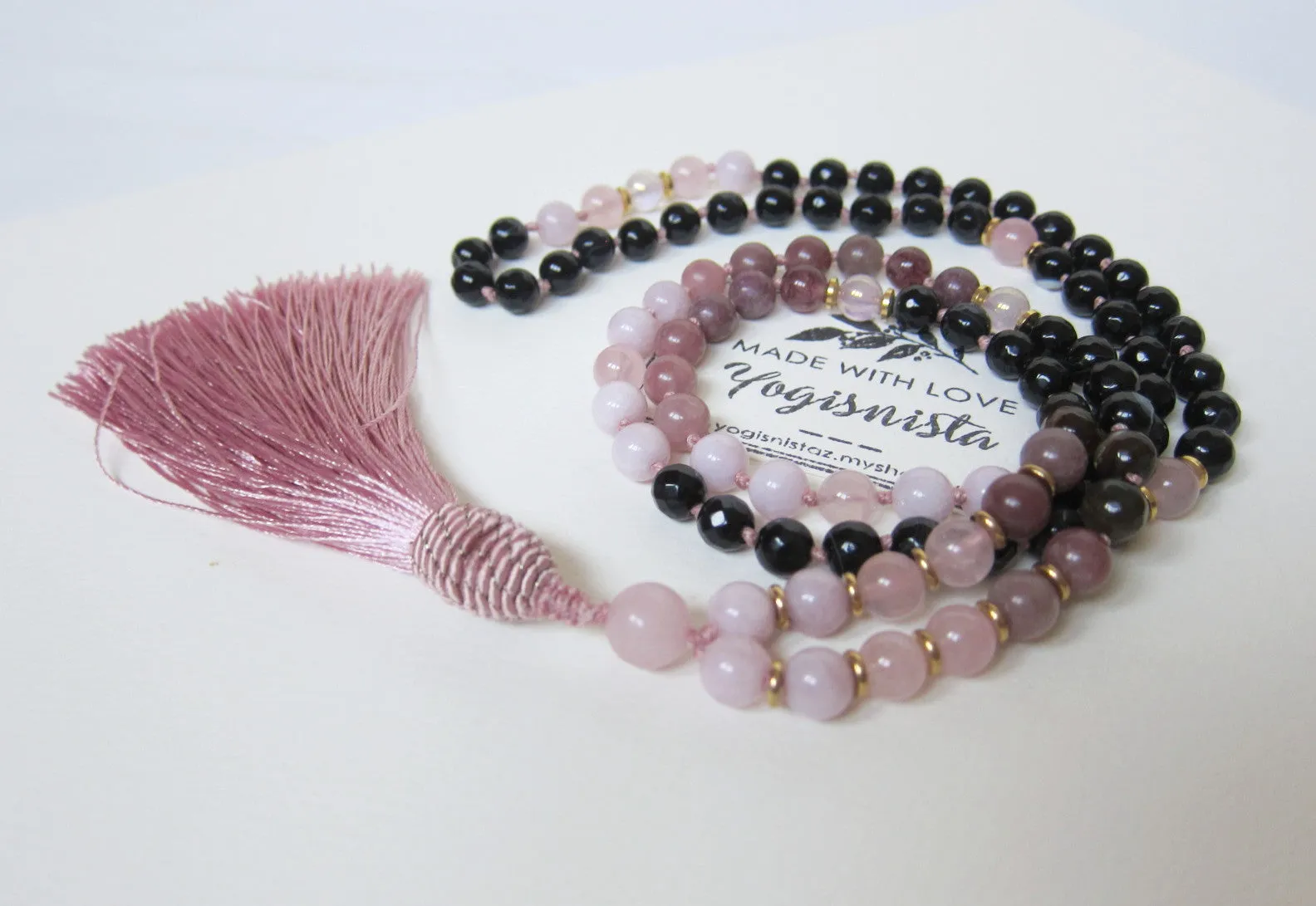 SALE - The Pink Moon Mala Necklace