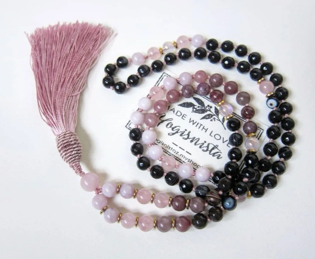 SALE - The Pink Moon Mala Necklace