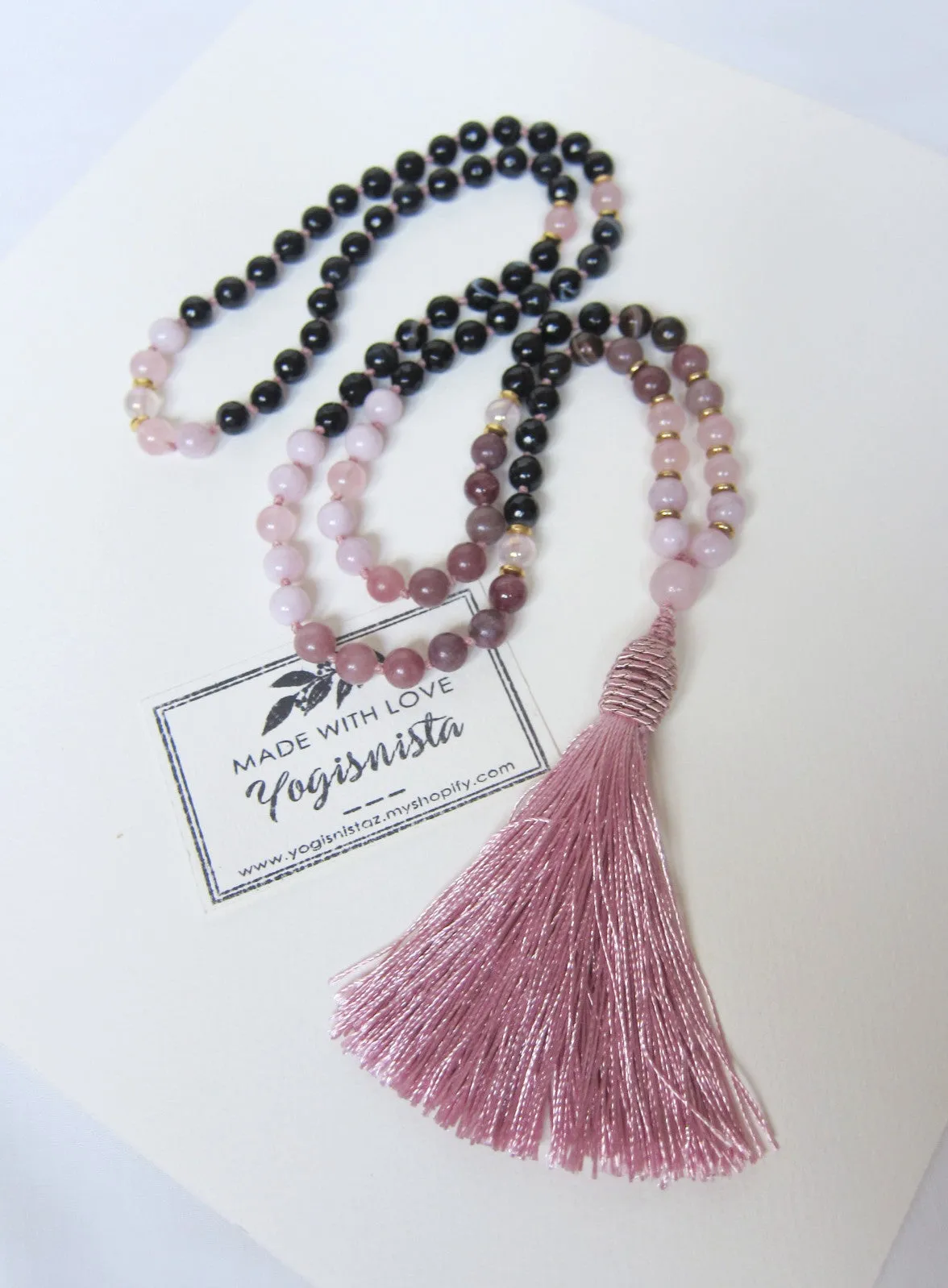 SALE - The Pink Moon Mala Necklace