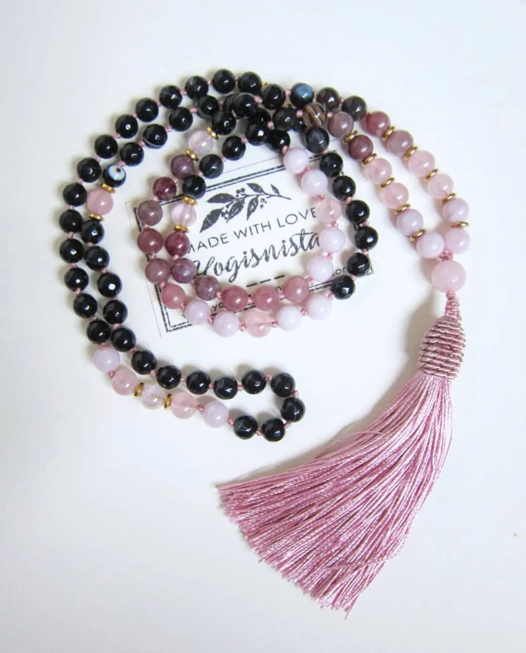 SALE - The Pink Moon Mala Necklace